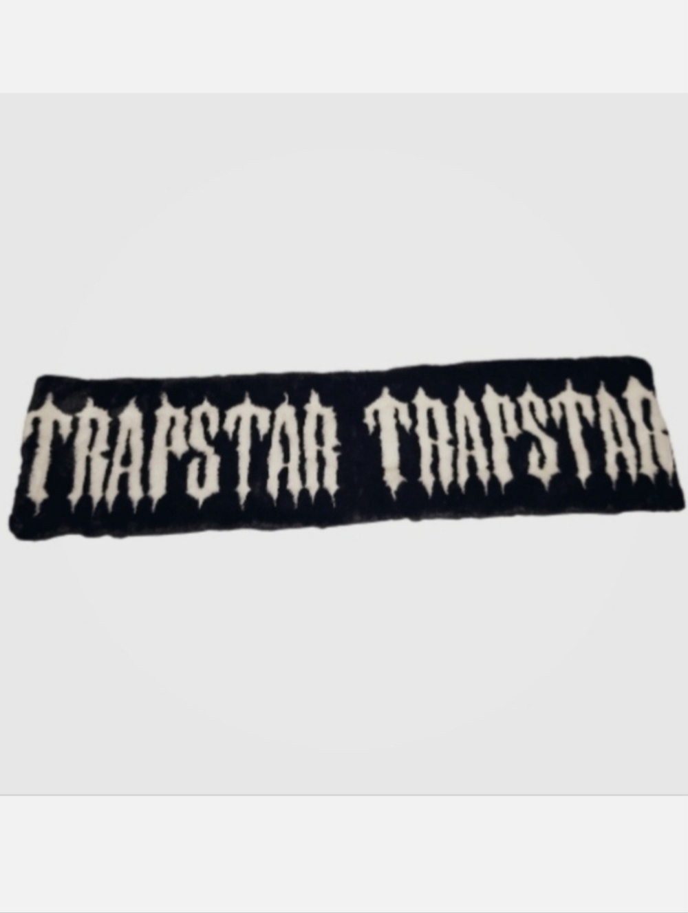 Akira Plush Black and White Fuzzy Trapstar Logo Scarf